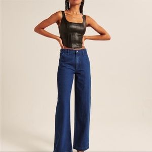 Abercrombie & Fitch faux leather corset top, size medium.